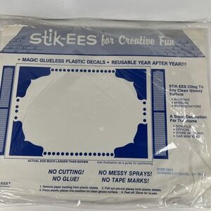 Dk. Blue Corners & Borders Vintage Stik-EES Vinyl Decals Window Decor Clings NEW